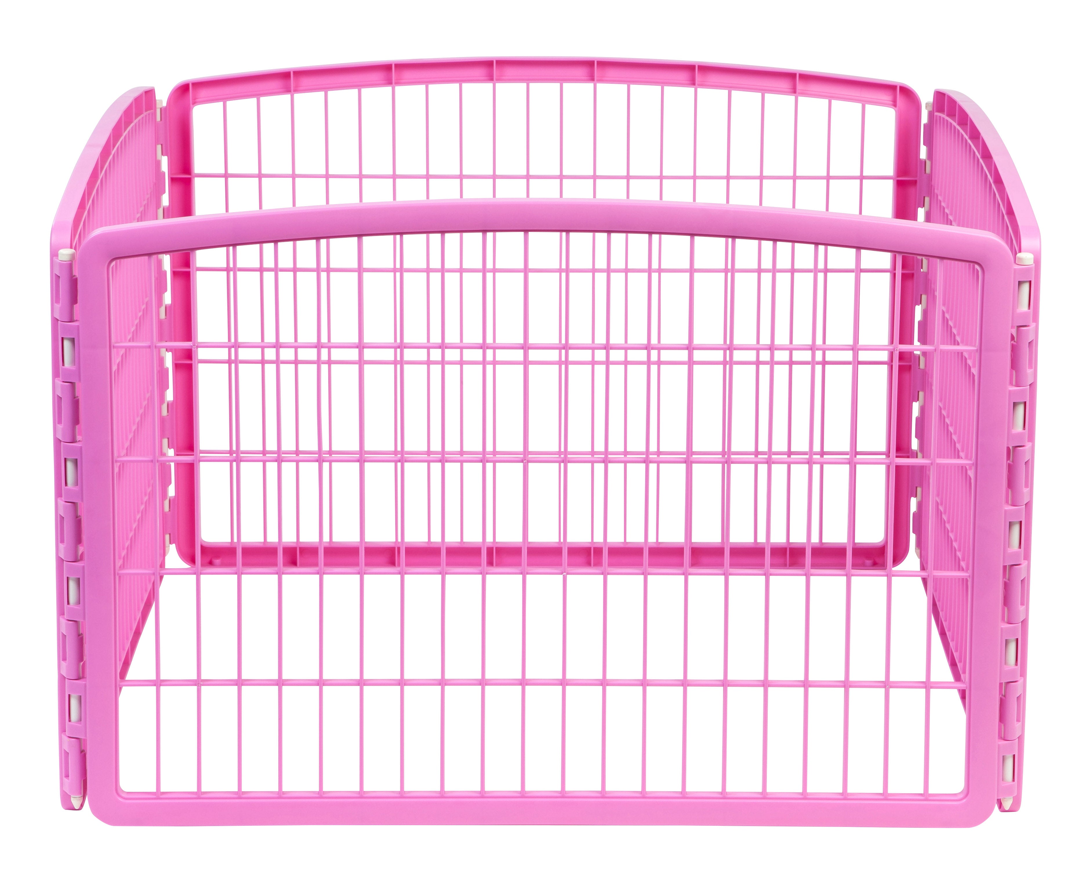 24 Exercise 4 Panel Pet Playpen without Door Pink IRIS USA