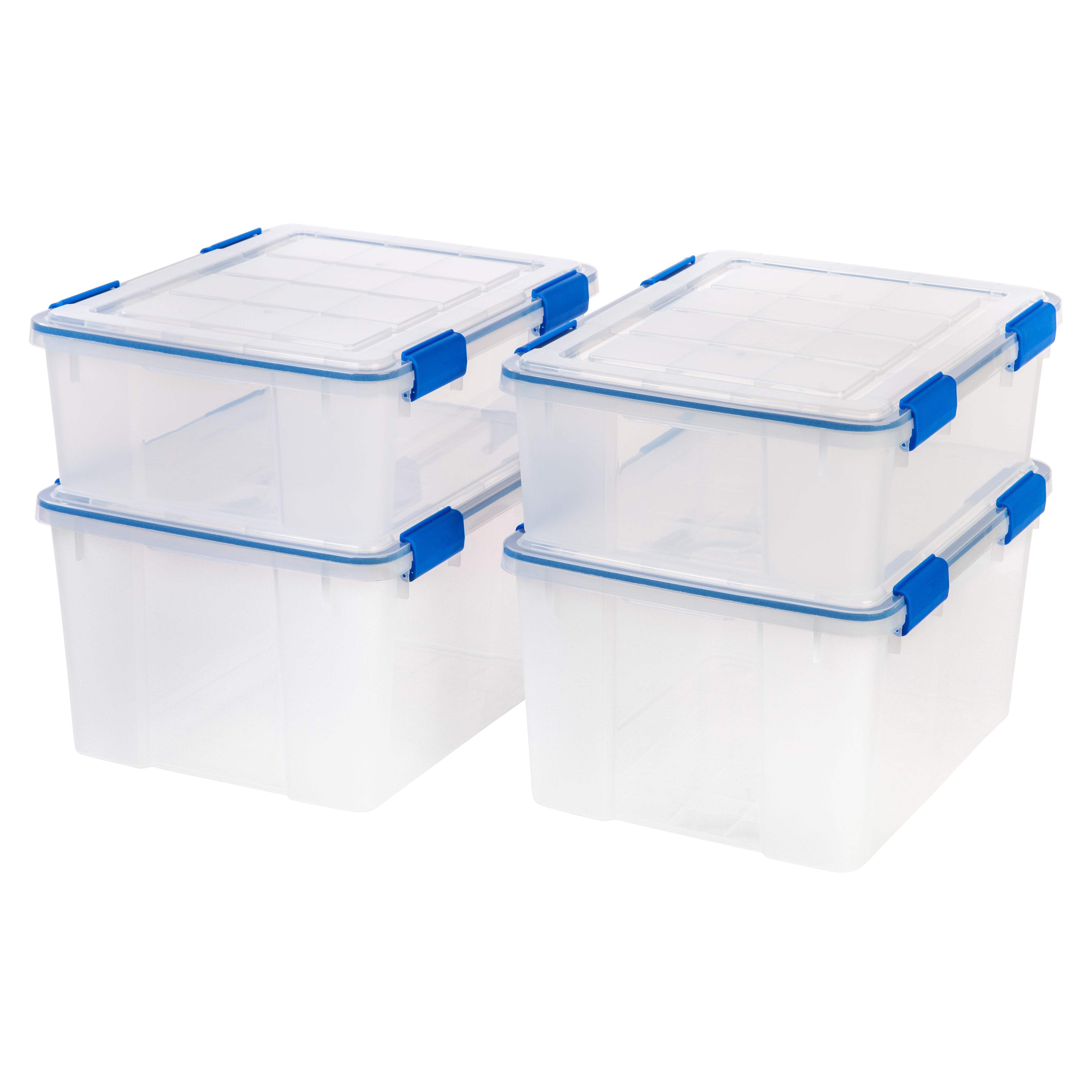 IRIS USA 3 Pack 30 Quart WeatherPro Plastic Storage Box Durable Lid and  Seal and Secure Latching Buckles