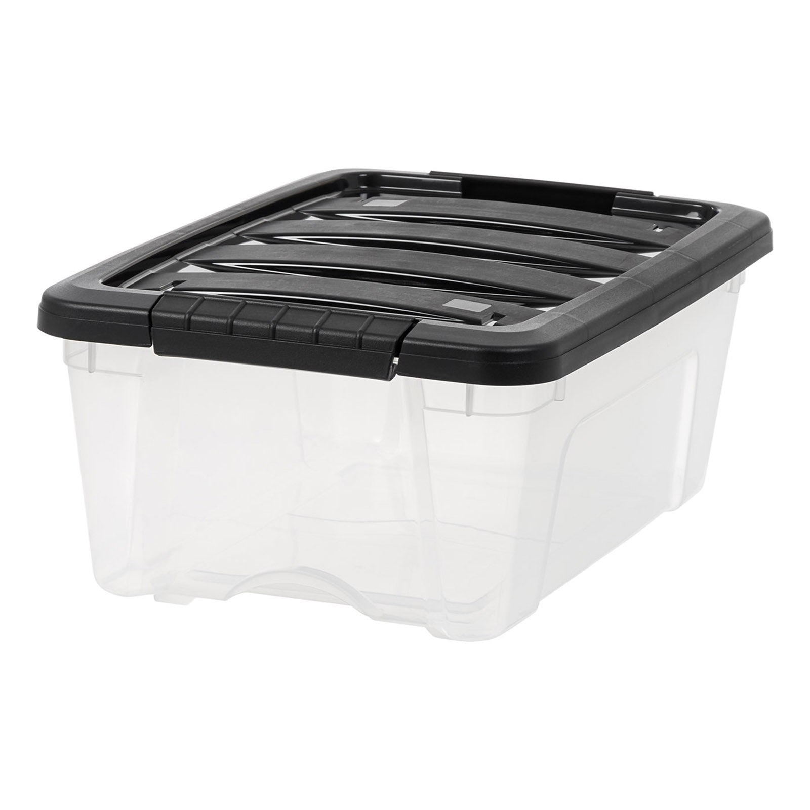 IRIS USA, 72 Quart Stack & Pull™ Clear Plastic Storage Box with Gray Lid