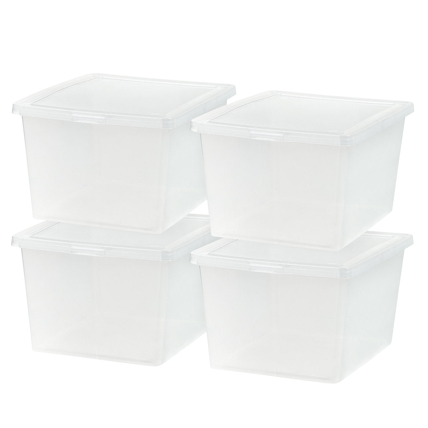 IRIS USA 6 Pack 68 Quart Plastic Storage Bin Tote Organizing Container with  Latching Lid, Clear