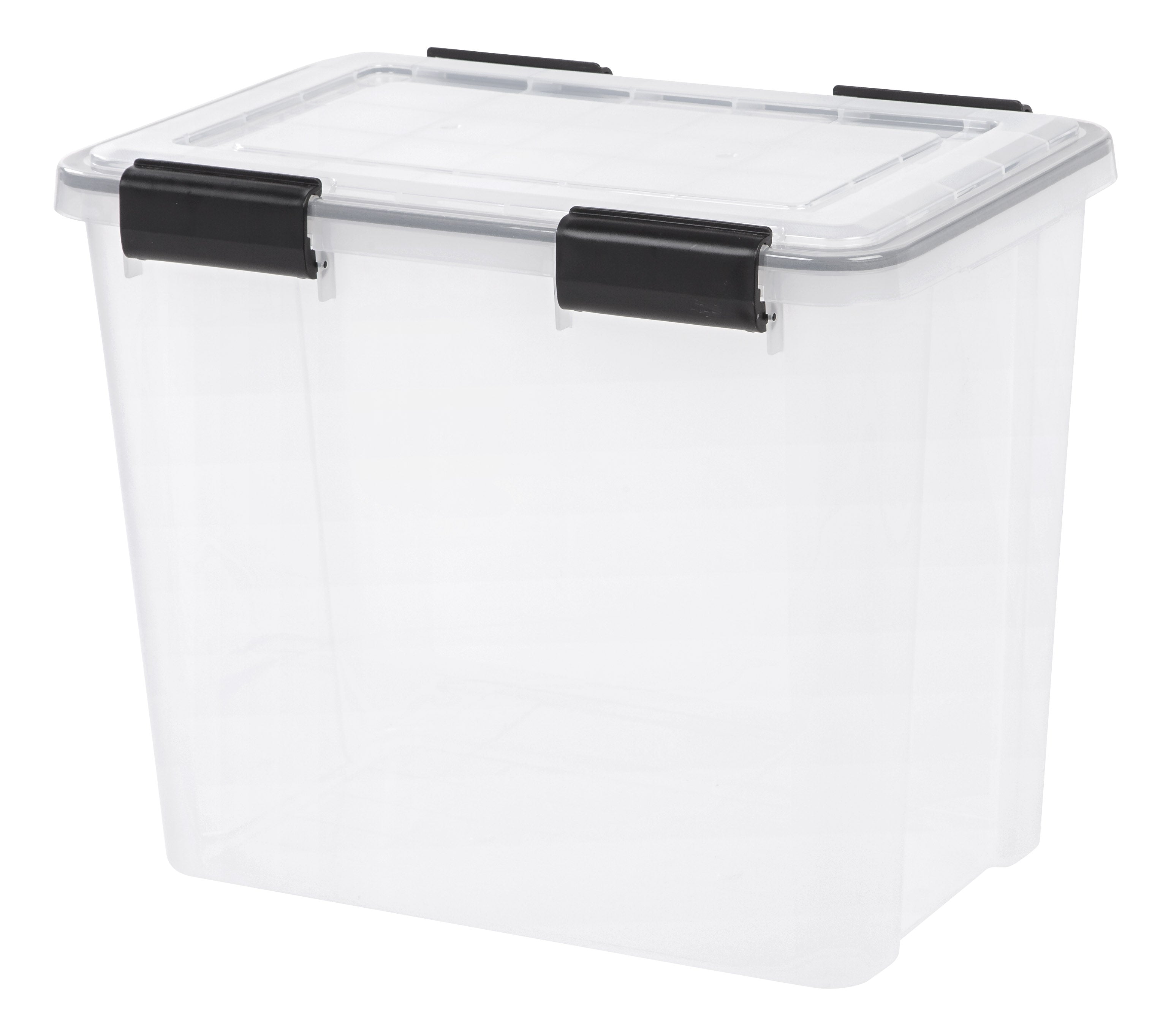 Iris 30.6 Quart Weatherpro Plastic Storage Bin Tote Organizing Container with Durable Lid and Seal and Secure Latching Buckles, 4 Pack