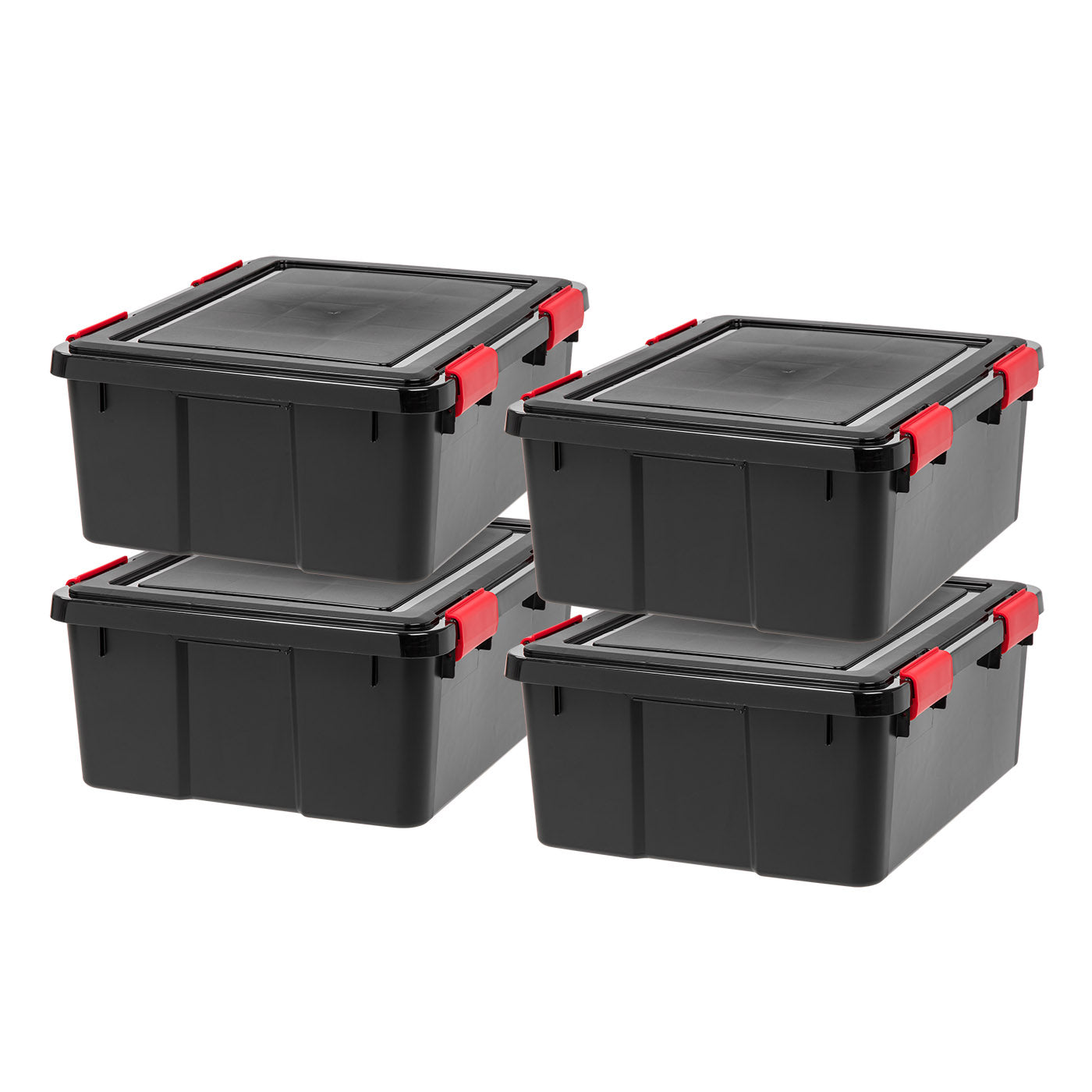 Iris 12 qt. Heavy Duty Plastic Storage Box in Black