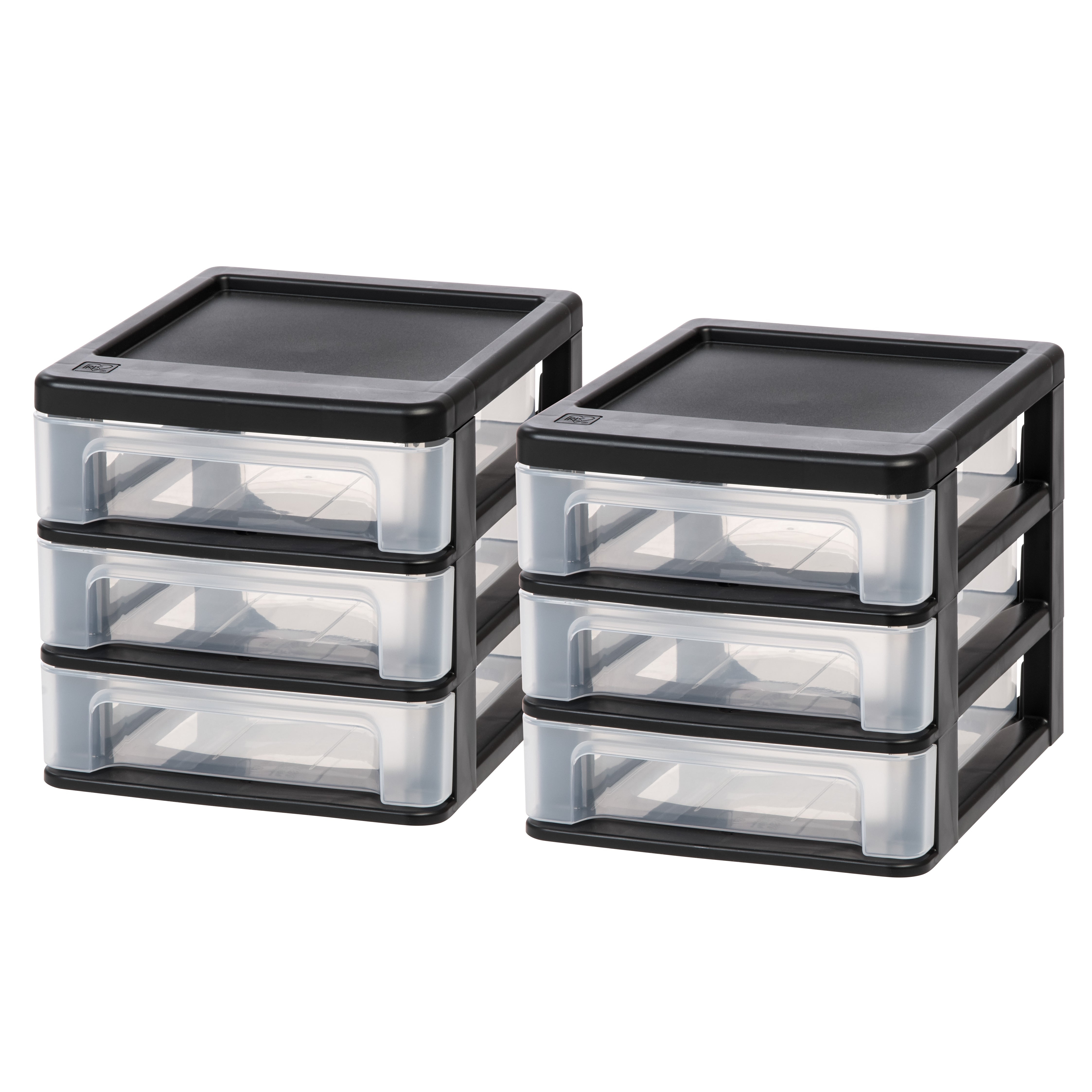 Small Plastic 7 Drawer Desktop Storage System, Mini Organizer Box, Storage  Container(5X7X13), Black