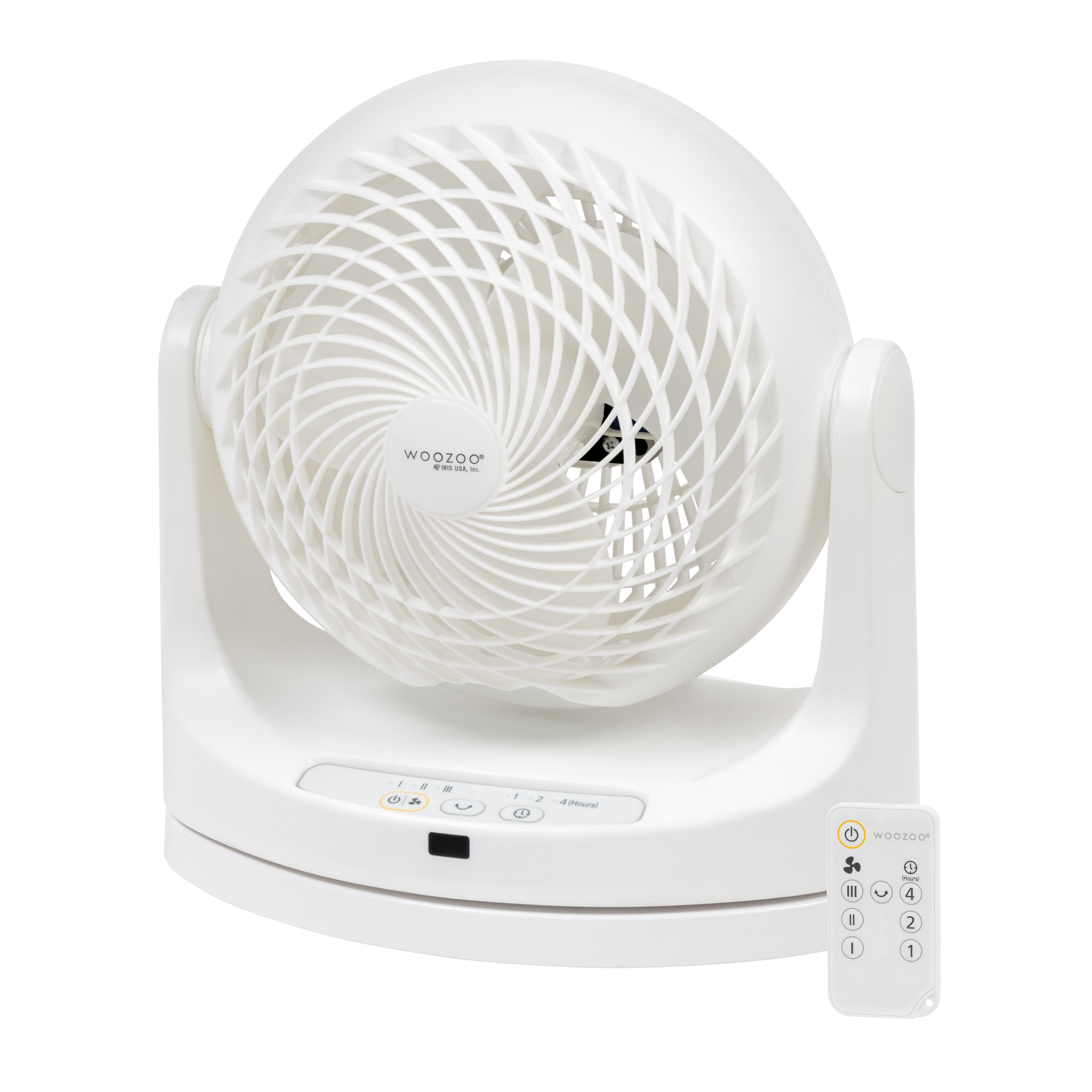 WOOZOO Oscillating Air Circulator Fan with Remote Control, White