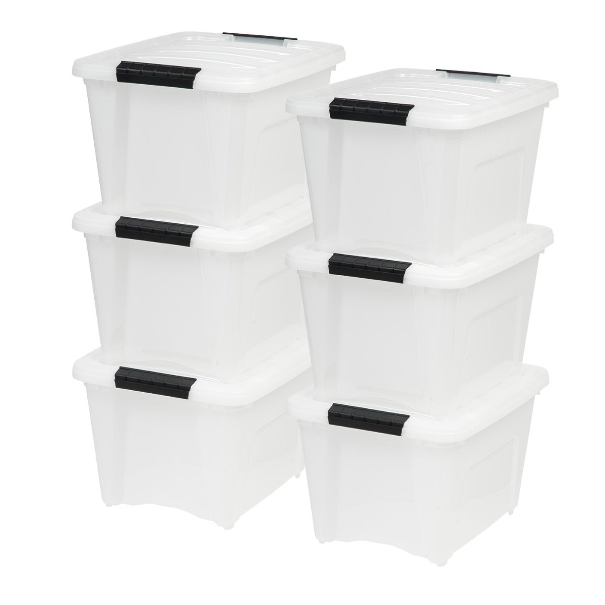 Really Useful Box 17 Liter Plastic Stackable Storage Container w/ Snap Lid  & Built-In Clip Lock Handles for Home & Office Organization, Clear (2 Pack)