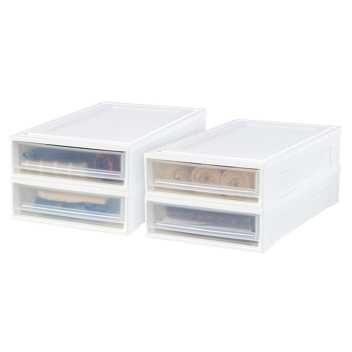 Under Bed Storage Stacking Drawer 4 Pack - 6.8 gal. (27 qt.)