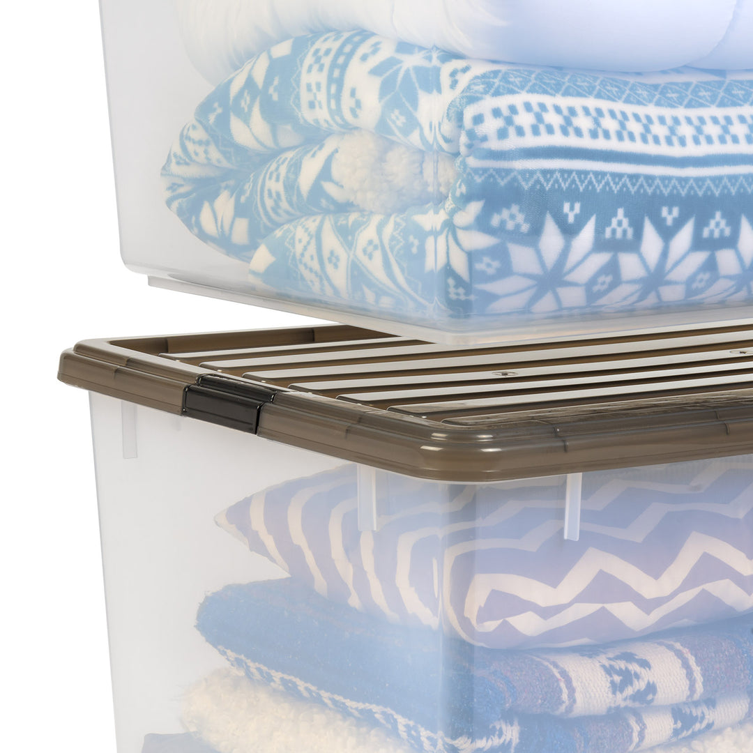 IRIS USA 3 Pack 144qt Large Clear View Plastic Storage Bin with Lid and Secure Latching Buckles - IRIS USA, Inc.