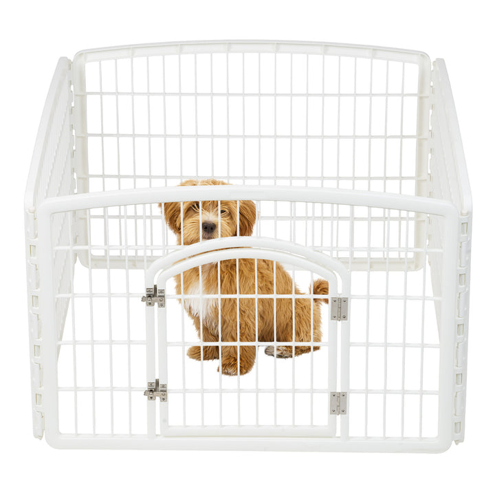 4-Panel Pet Playpen with Door - IRIS USA, Inc. #color_white-swatch