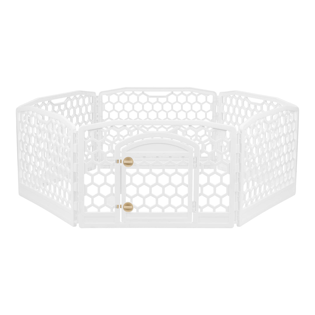 24-inch Exercise Pet Playpen with Door, White