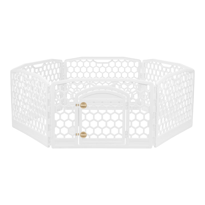 24-inch Exercise Pet Playpen with Door, White