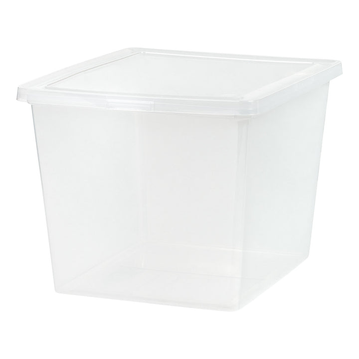 36 Quart Plastic Storage Bin Tote Organizing Container with Latching Lid for Shoes, Heels, Action Figures, Crayons/Pens, Art Supplies, Stackable and Nestable, 4 Pack, Clear