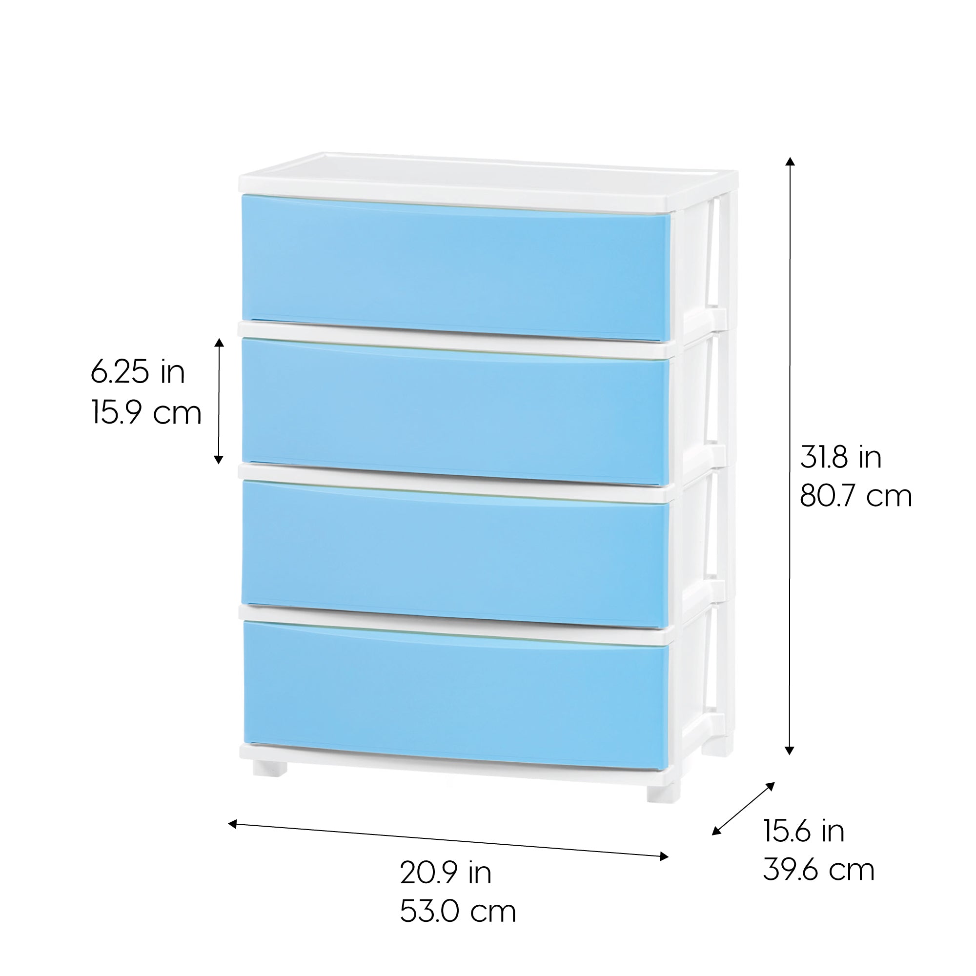 Light blue four-layer on sale drawer storage box