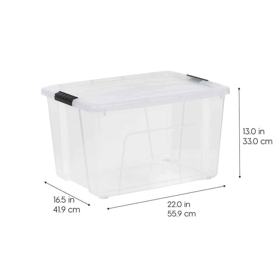60 Qt. (15 Gal.) Clear Latch Box, Stackable Plastic Storage Bins with Lids, Set of 4 - IRIS USA, Inc.