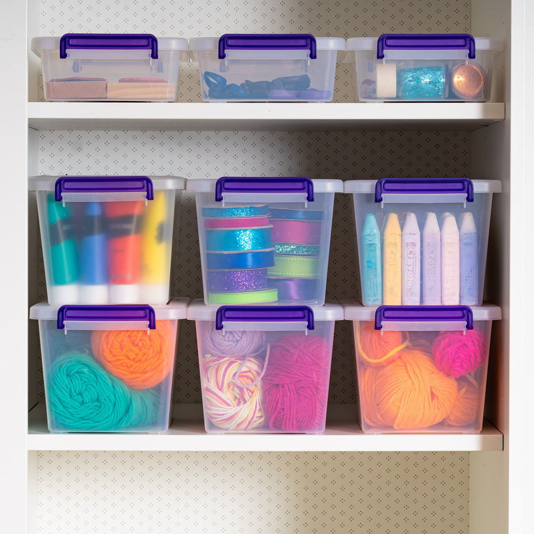 Stackable Storage Bin with Secure Bucked-up Lid 5.4Qt 6 Pack - IRIS USA, Inc.