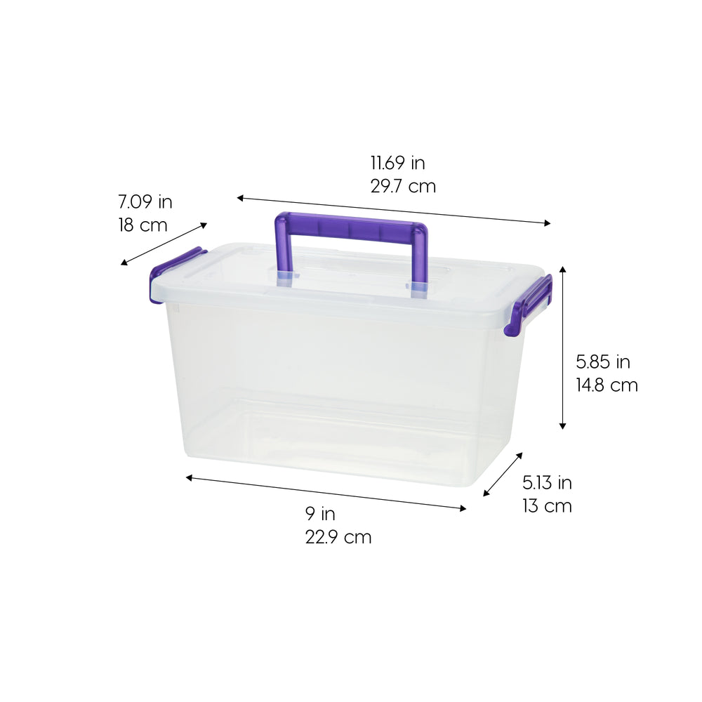 Stackable Storage Bin with Secure Bucked-up Lid 5.4Qt 6 Pack - IRIS USA, Inc.