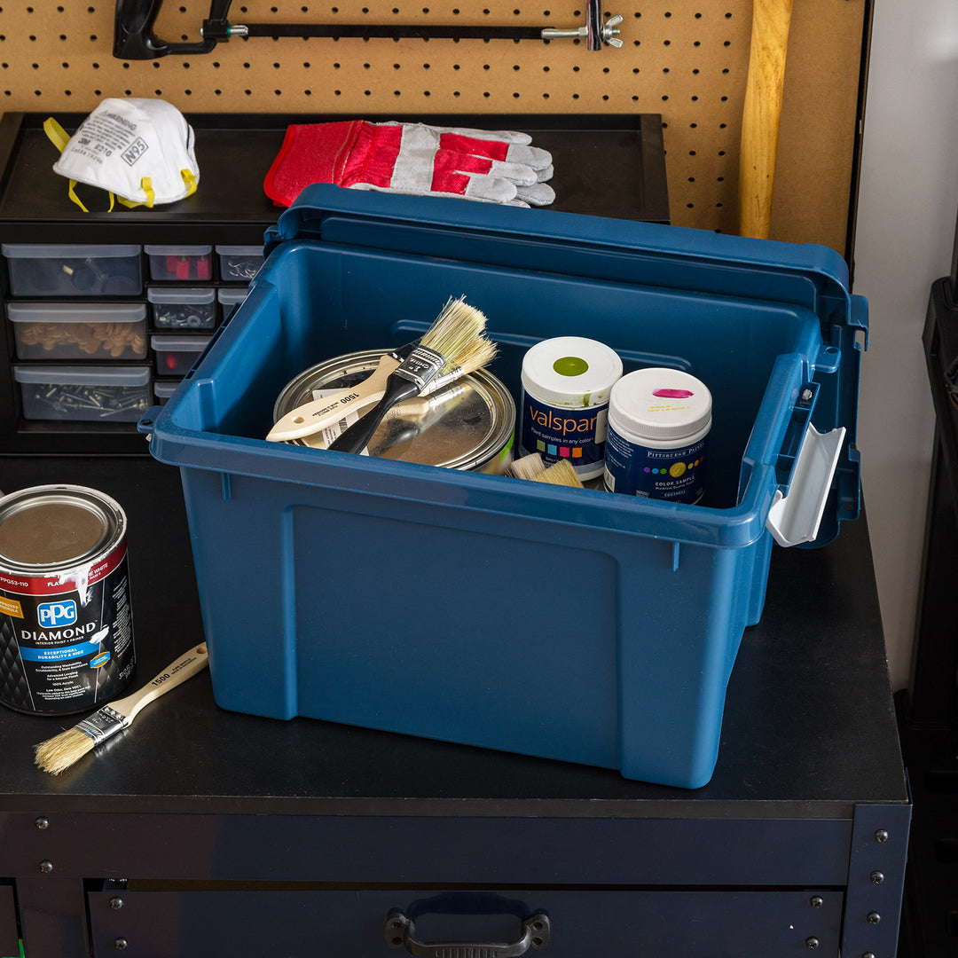 Eco-Friendly Heavy 20qt. Duty Totes for Storage with Easy-Grip Handles, 6 Pack