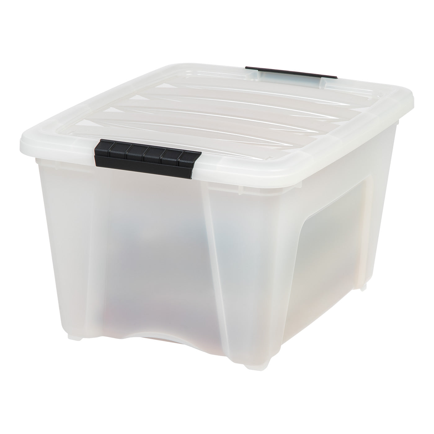 IRIS USA, 32 Quart Stack & Pull™ Plastic Storage Box with Buckles