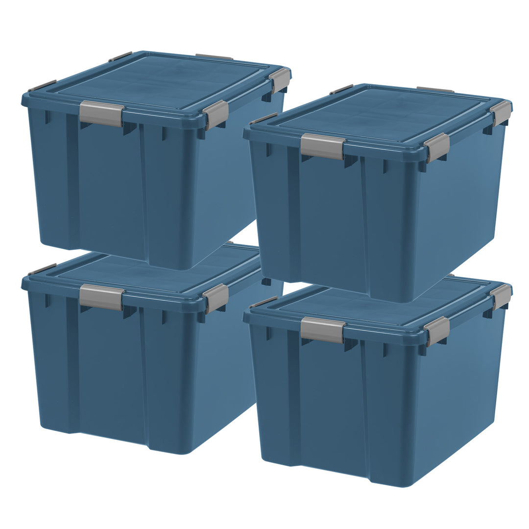 20 Gallon Eco-Friendly Heavy Duty Totes for Storage with Easy-Grip Handles, 4 Pack