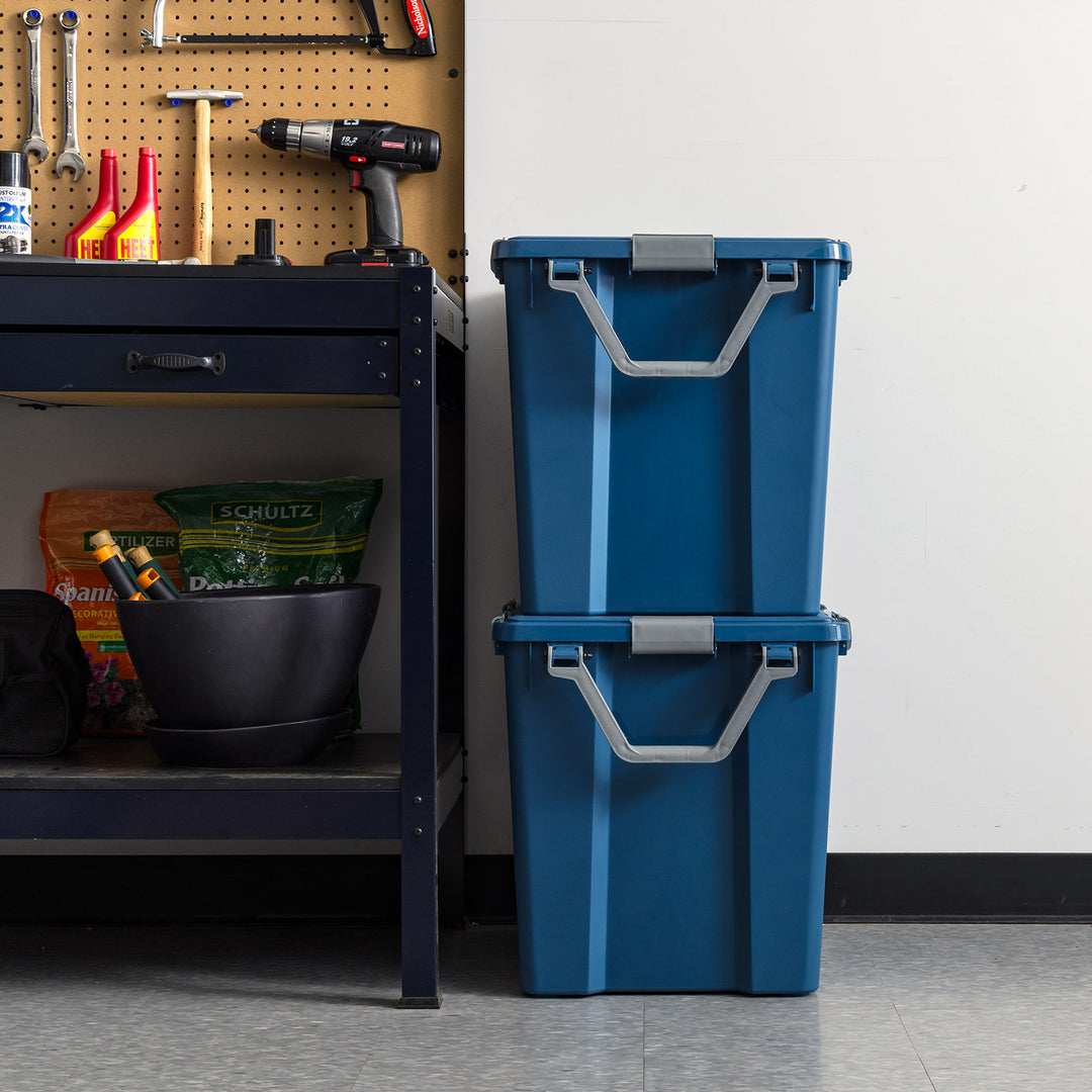 103Qt Eco-Friendly Heavy Duty Totes for Storage with Easy-Grip Handles, 2 Pack