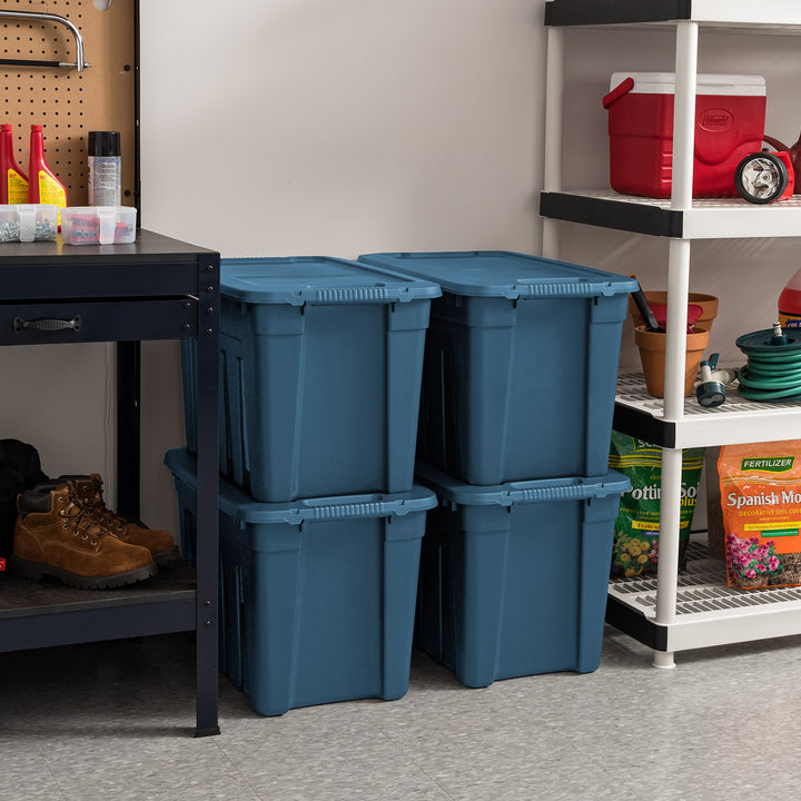 93Qt. Eco-Friendly Heavy Duty Totes for Storage with Easy-Grip Handles, 4 Pack