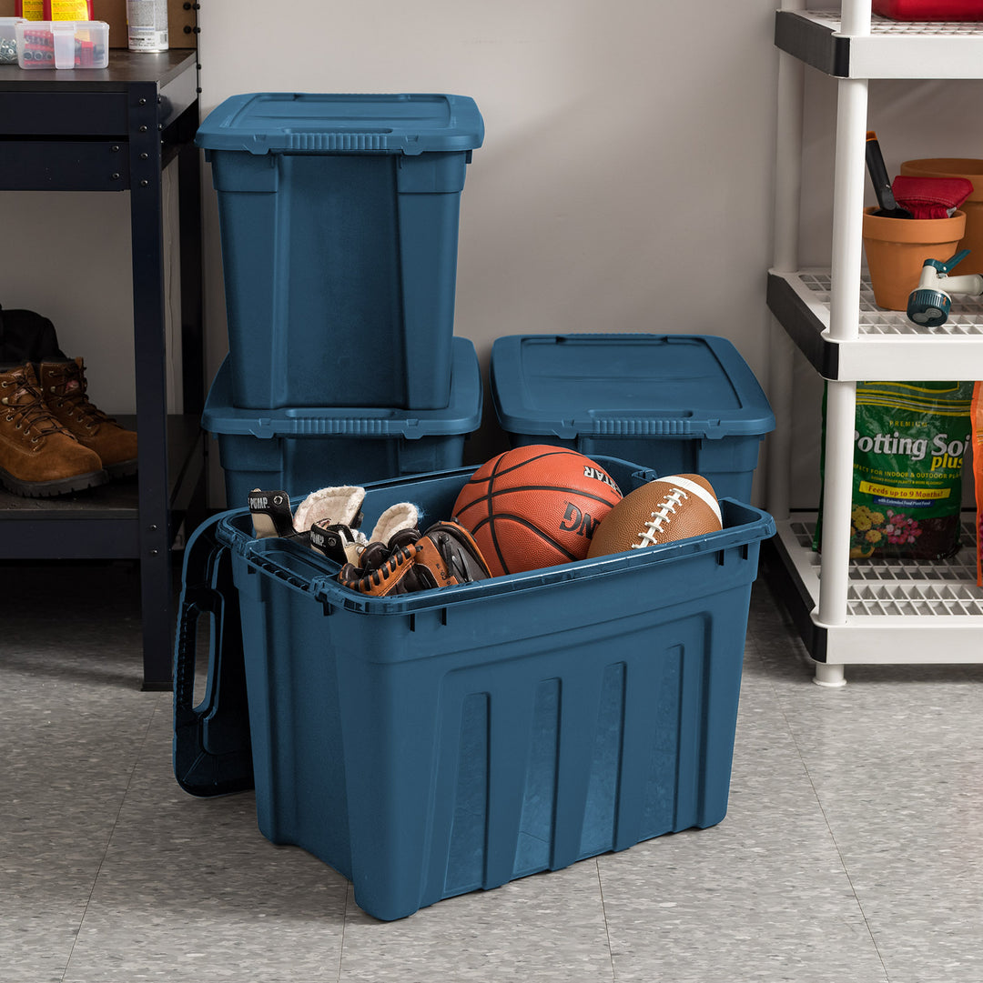 93Qt. Eco-Friendly Heavy Duty Totes for Storage with Easy-Grip Handles, 4 Pack