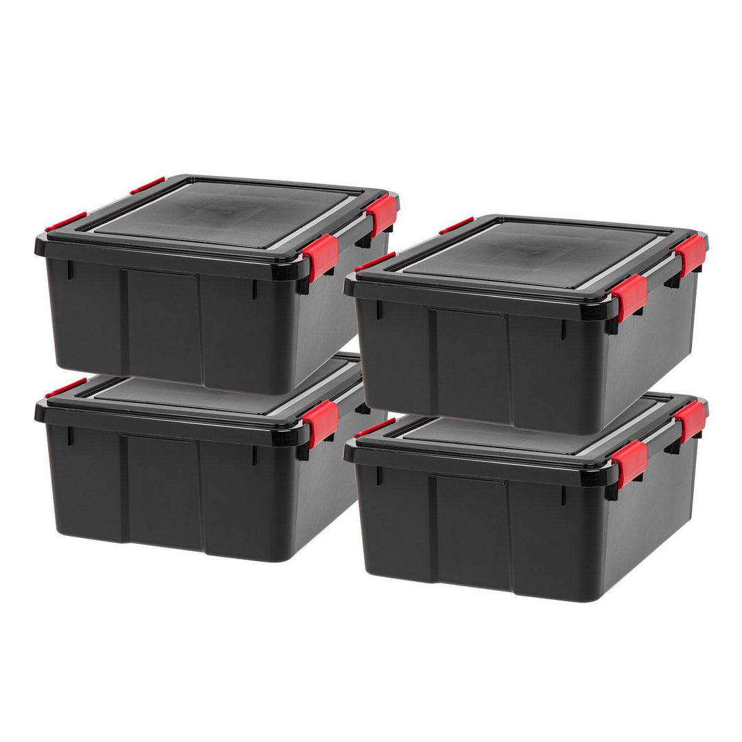 IRIS USA 30.6 Quart Weathertight Plastic Storage Bin Tote Organizing Container with Durable Lid and Seal and Secure Latching Buckles, 4 Pack - IRIS USA, Inc.