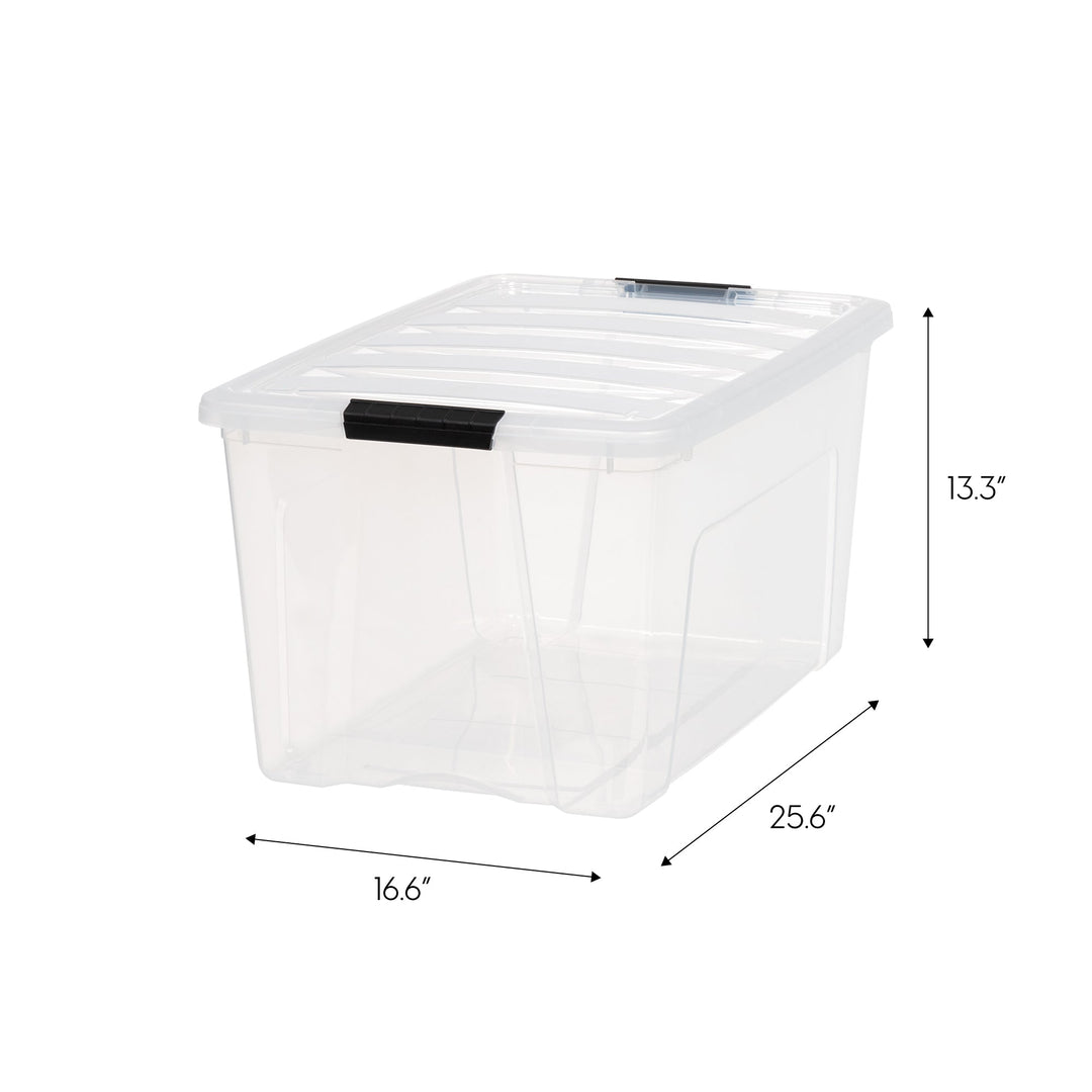 4 Pack 72qt Clear View Plastic Storage Bin with Lid and Secure Latching Buckles - IRIS USA, Inc.