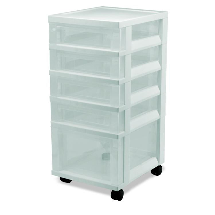 Storage Cart with Organizer Top - 6 Drawer