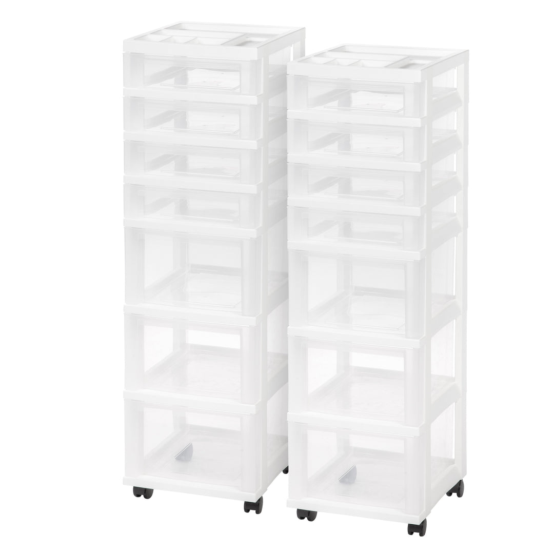 7-Drawer Storage Cart with Organizer Top, White - IRIS USA, Inc.