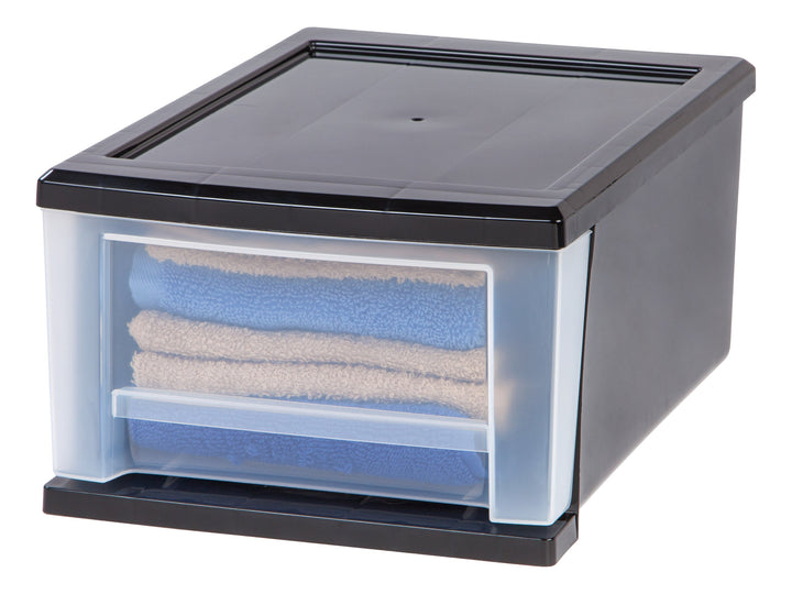 7 Quart Stacking Drawer, 4 Pack, Black - IRIS USA, Inc.