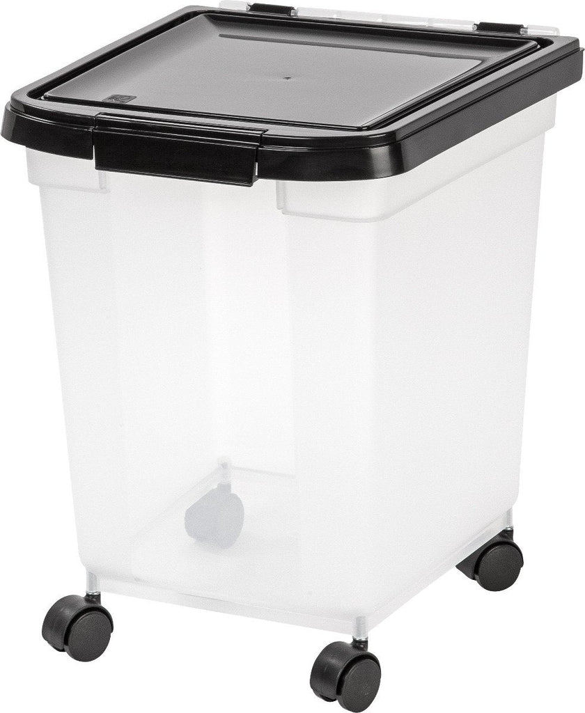 Iris USA 25Lbs/32.5Qt Airtight Pet Food Storage Container with Casters, Gray