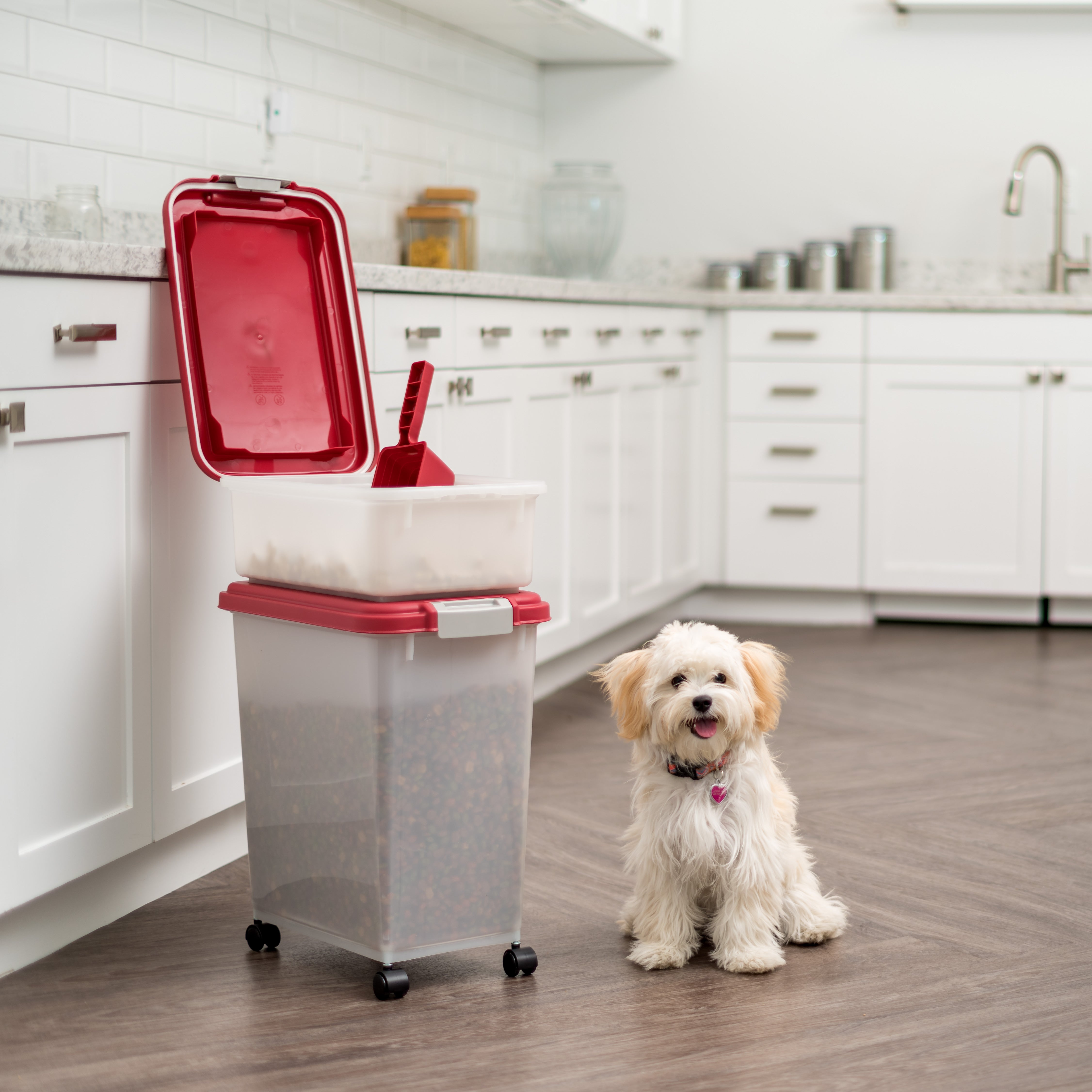 3 Piece WeatherPro Airtight Pet Food Container Combo Red Pearl