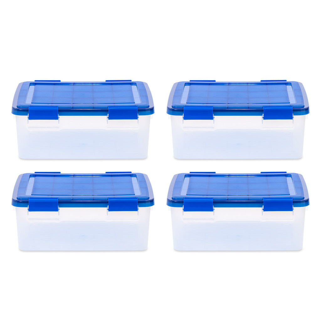 IRIS USA 6 Qt. (1.5 gal.) Small Stackable Plastic Storage Box with Latching  Buckles, Clear 