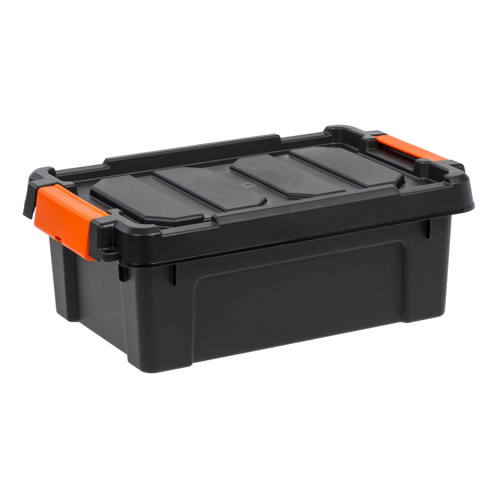 Iris 12 Qt. Heavy Duty Plastic Storage Box in Black (6-pack)