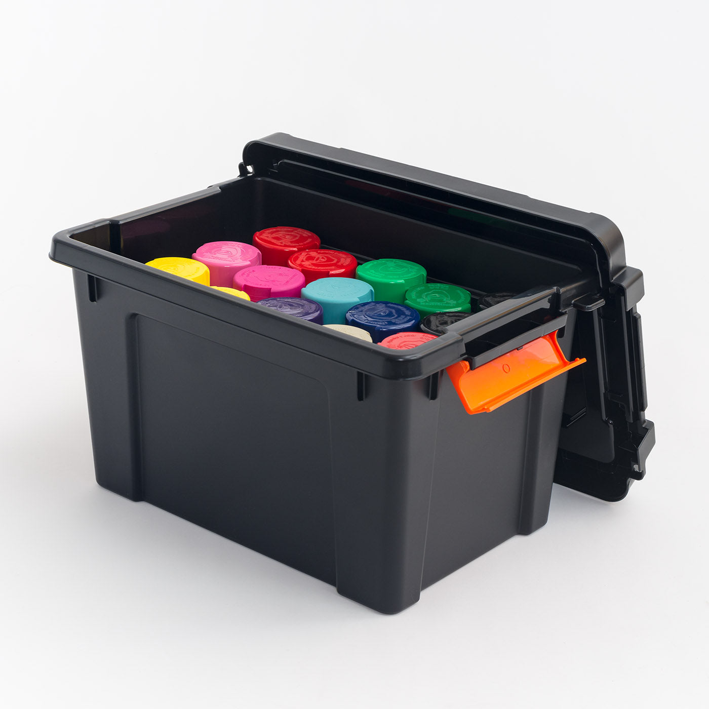 Iris 22 Quart Heavy Duty Plastic Storage Box, Black Pack of 4