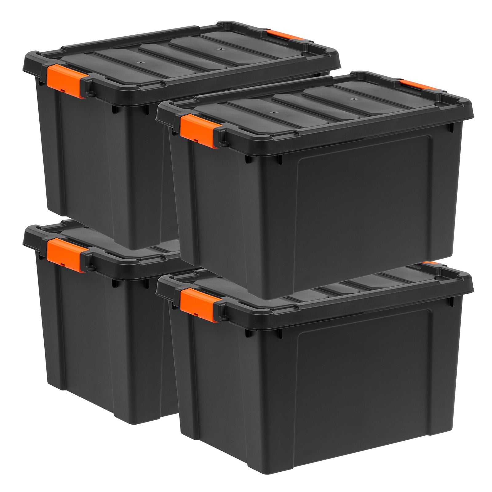 78 Quart Heavy Duty Plastic Storage Box, Black pack of 4 – IRIS 