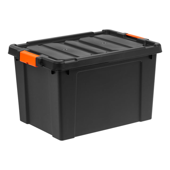 78 Quart Heavy Duty Plastic Storage Box, Black pack of 4 - IRIS USA, Inc.