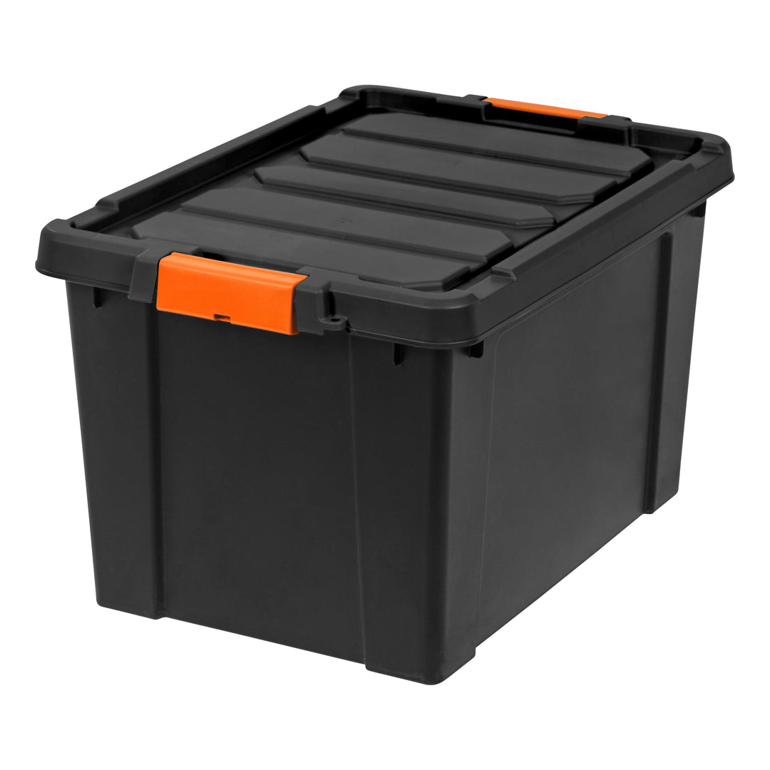 78 Quart Heavy Duty Plastic Storage Box, Black pack of 4 - IRIS USA, Inc.