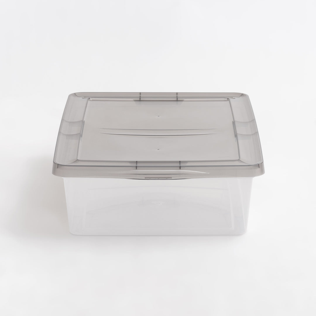 7 Gallon Snap Top Plastic Storage Box, Clear wih Gray Lid, Pack of 6 - IRIS USA, Inc.