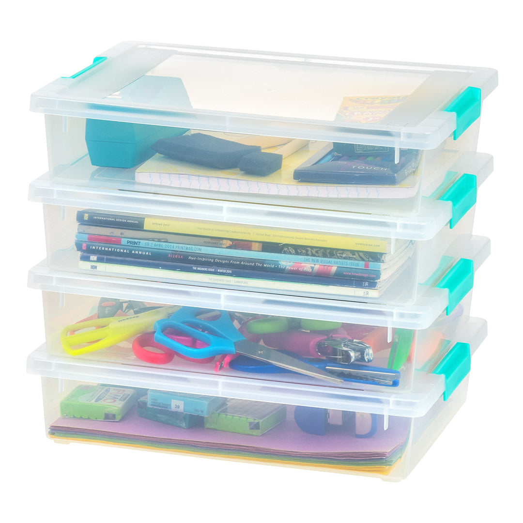 6.4 in x 5.4 in. Clear Plastic Covered Storage Box with 30 - 1 in. Squ —  That Bead Lady