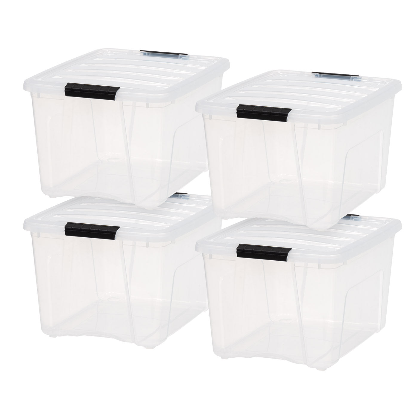 IRIS USA 6 Pack 12qt Clear View Plastic Storage Bin with Lid and