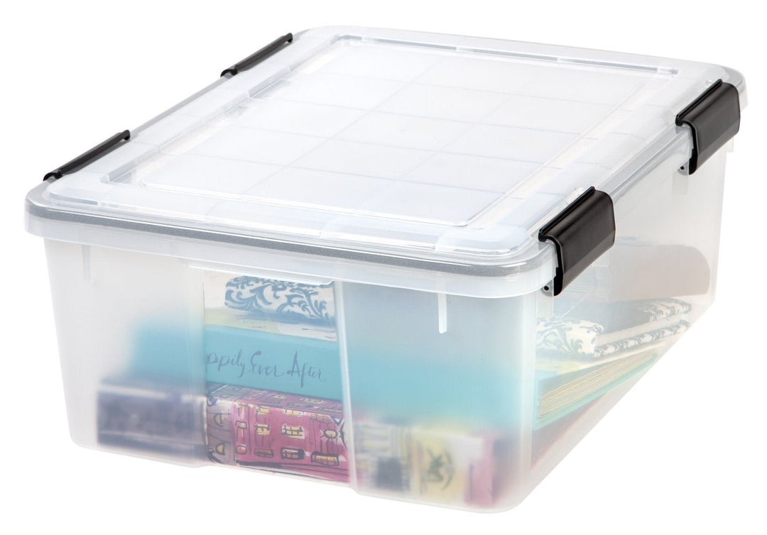 Sterilite Small Clear Divided Storage Container Box Supplies Plastic, 2  Pack