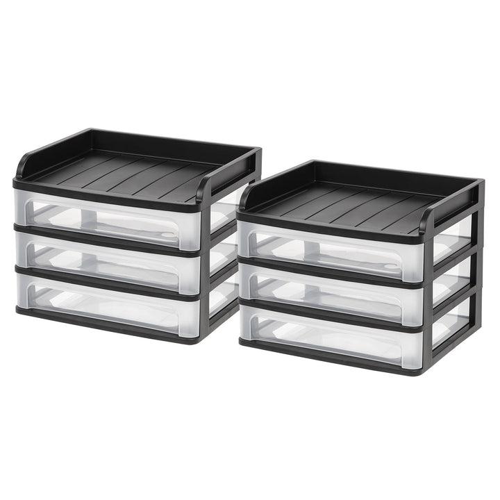 Medium Desktop Drawer System, 2 Pack, Black - IRIS USA, Inc.