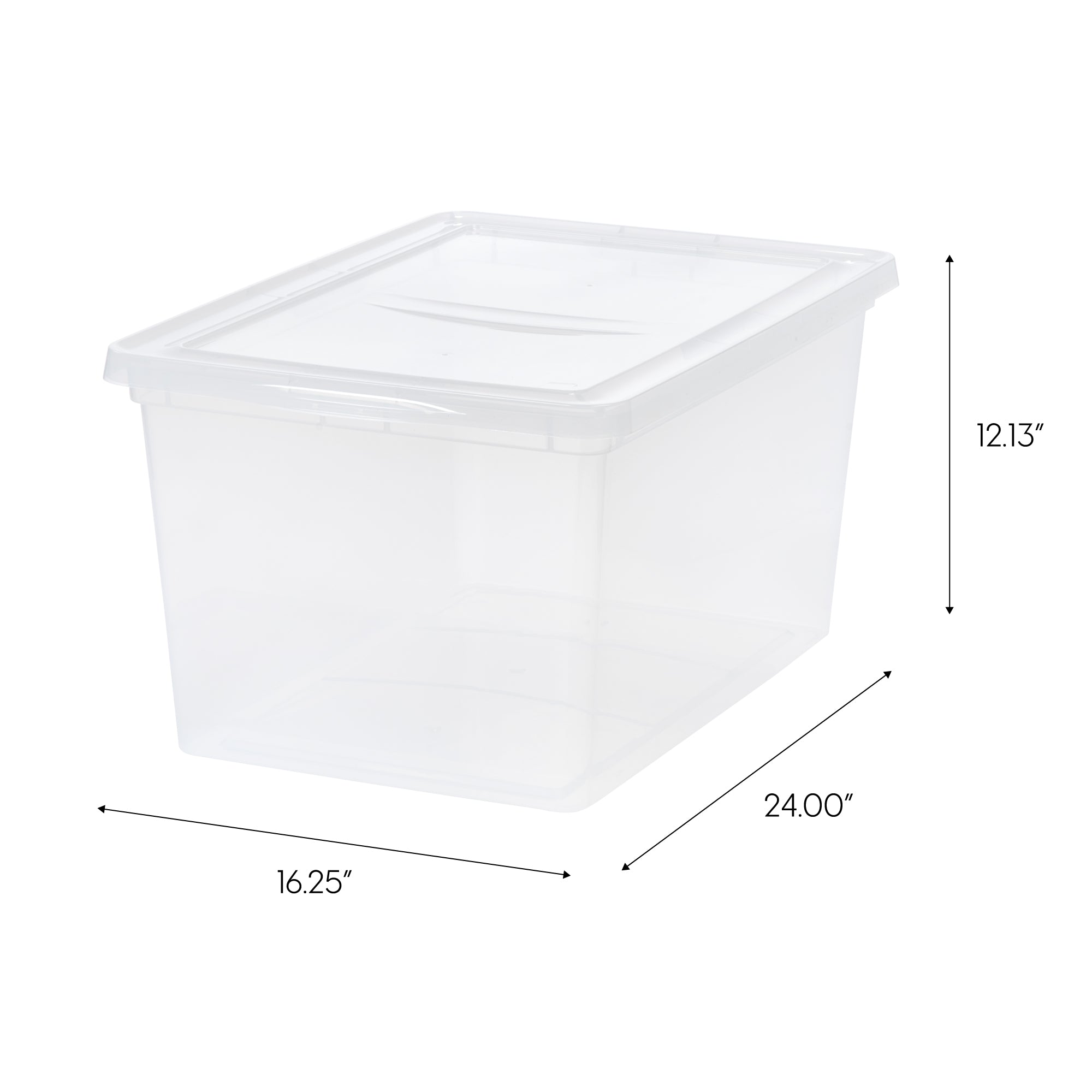 IRIS USA 65 Quart Snap Top Stackable Clear Plastic Storage Box