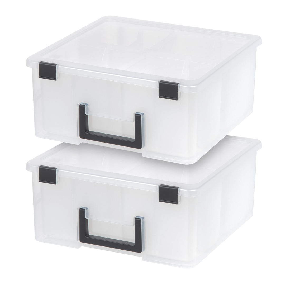 Divided Craft Bin, 2 Pack, Clear - IRIS USA, Inc.