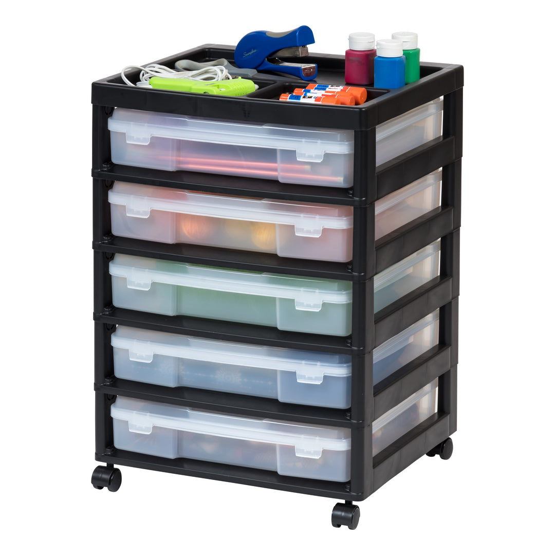 5-Case Scrapbook Cart, Black - IRIS USA, Inc.