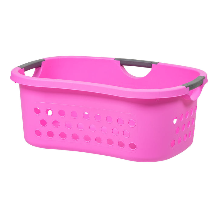 IRIS USA Hip Grip Laundry Basket, Laundry Organizer, Comfort Carry Plastic Laundry Basket with Hip Curve, 3 Handles for Easy Carry  - Large, Pink, 3 Pack - IRIS USA, Inc.