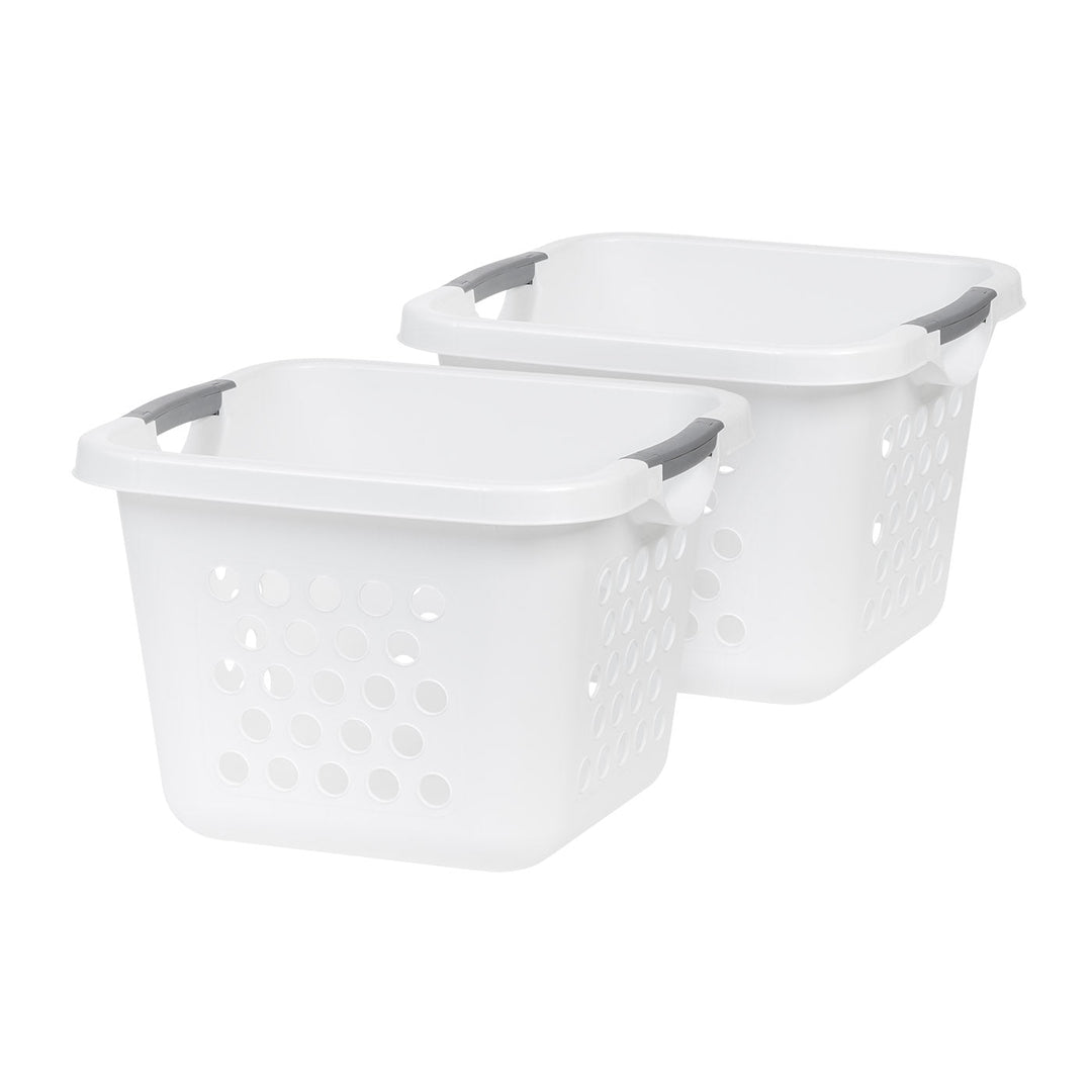 IRIS USA HLB-2 30L Compact Laundry Basket/Hamper, Plastic Storage Basket/Organizer with easy lift handles, 2 Pack - IRIS USA, Inc.