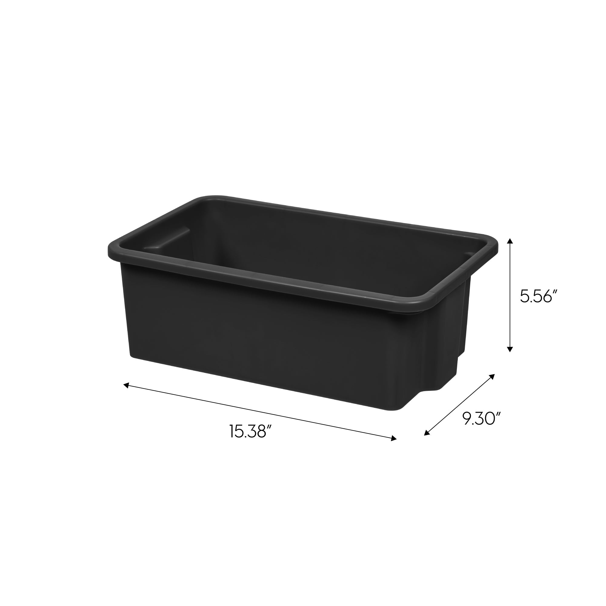 Small Stacking Storage Tray, 4 Pack, Black