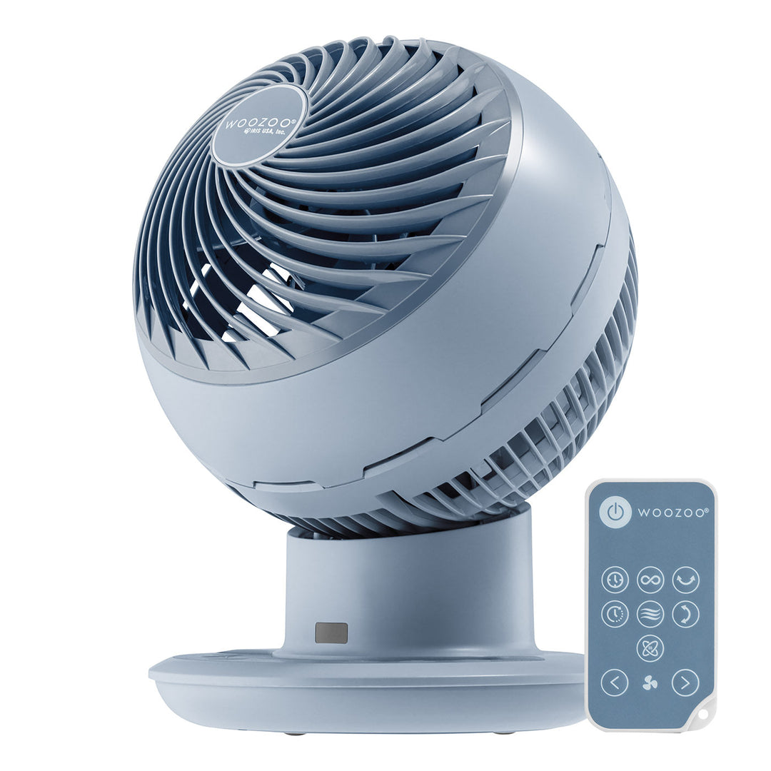 IRIS USA Medium WOOZOO Oscillating 8-in-1 Vortex Fan with Remote and Timer Function, Tabletop Multi-Oscillation Air Circulator Fan with 10 Speed Settings and 89 Ft Max Air Distance, Steel Blue - IRIS USA, Inc.